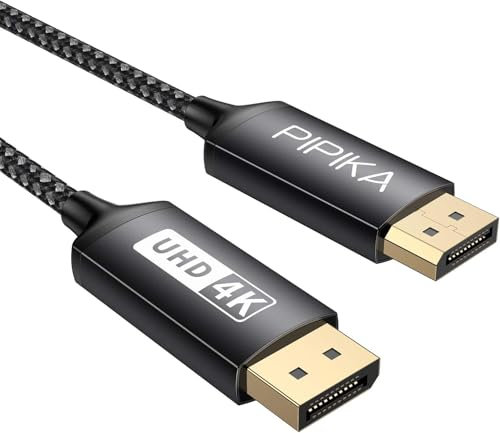 Câble DisplayPort 2 m 144 Hz, 4K DP vers DP (4K @ 60 Hz, 2 K @ 144 Hz, 1080 @ 240 Hz) Port d'affichage avec FreeSync et G-Sync, convient pour moniteur de jeu 144 Hz, PC, TV, carte graphique