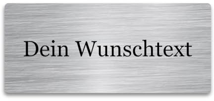 WIENS3D Klingelschild Edelstahl mit Gravur | Namensschild - Türschild - Gartenschild personalisiert für Briefkasten Haustür | Büroschild - mit Gravur - Bankschild - Briefkastenschild | (80x35x2 mm)