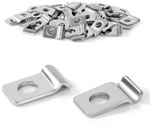 Yesaler Abrazadera para Tubos en U Cable Clips de Acero Inoxidable 2mm Grapas para Cables Pared para Cables Alambres 50 Piezas