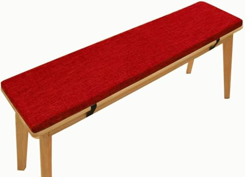 Cuscini per Panca da Esterno Birreria 48/40/50 inch x 12/14/16/18 inch Cuscino da Panca con Cerniera e Fibbia, Antiscivolo per Tavolo Birra e Tenda Festa(N,120x45cm/47x18in)
