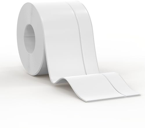 Milduall Plinthe Souple Autocollante, 5 Mètres Plinthes Flexible en PVC 50 x 20 mm, Plinthe Pliable Pour Cuisine, Salle de Bain et Mur, Décorative, Résistante aux UV, Blanche