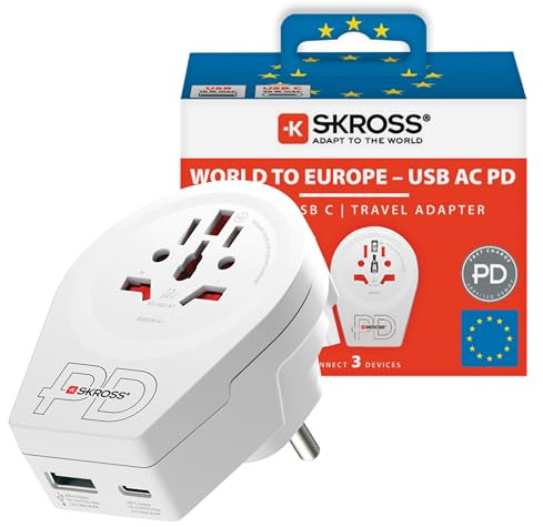 SKROSS World to Europe USB AC20PD reseadapter