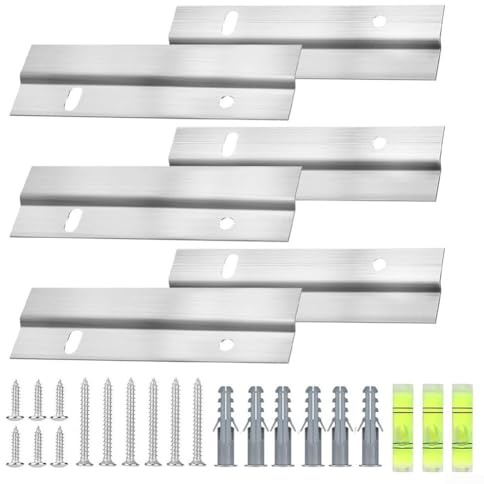Juego de 3 abrazaderas de hierro en Z de alta resistencia, soporte de montaje en pared, kit de colgar cuadros para espejos, obras de arte, armarios, estantes, incluye tornillos, anclajes y