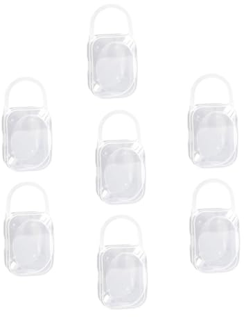 UTHCLO Scatola Porta Ciuccio in Pp per Ragazzo Ragazza 7 Pezzi Custodia Portatile Protettiva per Succhietti e Clip Bianco Contenitore Compatto per Viaggi e Casa