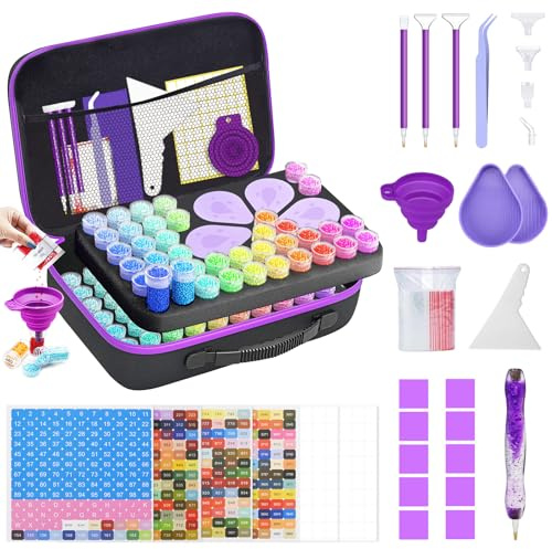 IGUGI Diamond Painting Kit Completo,Diamond Painting Accessori,5D Pittura Diamante Kit,Slots Diamant Painting Accessori per Fai da Te,Unghie,Gioielli,Artigianato d'Arte E Punto Croce
