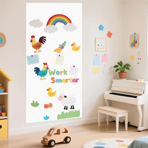 FOTSHARER Autocollant mural magnétique - 120 x 45 cm - Tableau noir magnétique - Papier de contact à coller - Avec lettres - Pour la salle de jeux à la maison