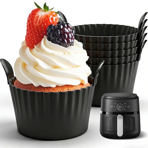 Set da 6 Stampi in Silicone per Uova | Per Frittatrice ad Aria (Airfryer) | Stampo per Uova sode, Cupcake e Mini Quiche | Antiadherente e Riutilizzabile | Adatto a Forno e Microonde