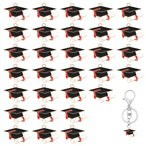 30 ciondoli charms applicazione pendente per bomboniere, ideali come bomboniere per feste di laurea, cappelli di laurea, cappelli di dottorato.