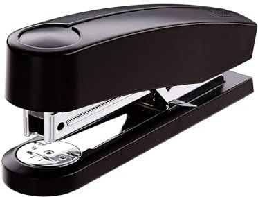 Novus B 2 Metall-Hefter mit Kunststoffoberteil, Klassisch, Stapler, 25 Blatt, inkl. 5200 Heftklammern, Schwarz