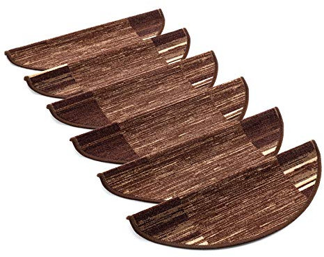 rugsx Treppenteppich Adagio Stufenmatten, Selbstklebend, 64x22 cm + 3,5cm Vorderkante, braun, 13 Stück