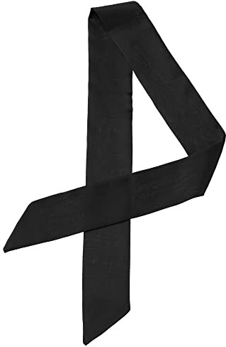 Allegra K Damen Dünner Schal einfarbig reine lange Schals Halstuch Schwarz 90 * 5cm/35.43 * 1.97 inches(L*W)