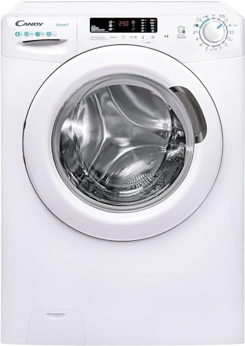 Candy Smart Inverter CS 1282DE-S, Lavadora 8 KG, 1200 RPM, Display Digit Touch, Tecnología NFC, Hygiene +, 15 Ciclos, 5 Rápidos, Motor Inverter, Asistente de Voz, Inicio Diferido 24H, 77 DB, Blanco