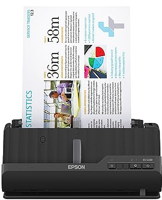 Epson Workforce ES-C220 Compact Computer Document Scanner with 2-Sided Scanning and Automatic Document Feeder (ADF) for PC and Mac