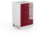 Vicco Badschrank Fame-Line, Bordeaux Hochglanz/Weiß, 50 x 81.6 cm ohne Arbeitsplatte