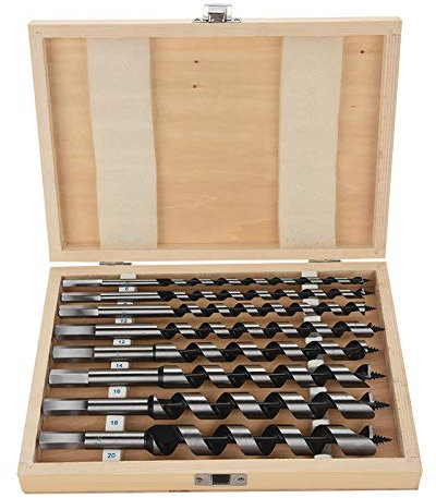 Ejoyous Woodworking Drill Bit Set, 8pcs High Carbon Steel Auger Bit Set 6-20mm Reaming Drill Wood Auger Drill Bit Set with Storage Case