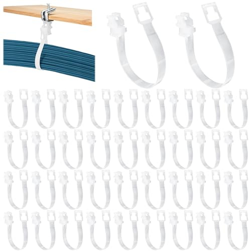 Briwooody 50 Pcs 2 Loop Cable Hangers, UV Rated Loop Cable Rings Hooks Holders for Beam Clamps Communications Wire Support Management