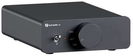Fosi Audio Q6 Mini Desktop DAC, USB C Digital to Analog Audio Converter for Home Stereo Amplifier and Headphone Amp, Optical/Coaxial Input, RCA Output/Sub-Out, High-Resolution 32bit/768kHz DSD512
