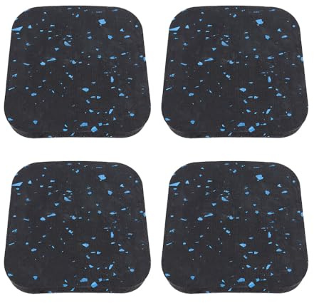 Nicear - 4-pack mattor för löpband och träningsutrustning | Gummi med halkfri design | Ljudisolerad och stötdämpande för hemmagym/kommersiell användning