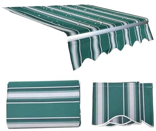 Toldo retráctil de tela de repuesto – Parasol de PVC Oxford a rayas para patios, porches y ventanas al aire libre – Cubierta de toldo para patios y toldos abatibles