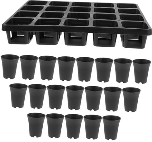 BEBEMOKO Vasi Rettangolari Per Piante Succulente Con Vassoio Di Recupero Vasi Piccoli in Plastica Resistenti Per Coltivazione Seminari in Giardino e Uso Domestico