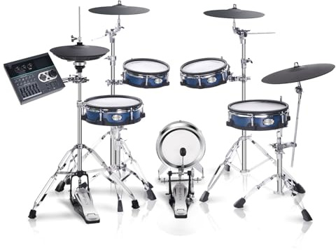 HAMPBACK ACE-970 Electric Drum Set with Double Layers Mesh Heads, Choke Cymbal, Independent Hi-hat Stand, Restore Authentic Drum Sound & Percussive Feel, Bluetooth Sound Module, Suit for Master