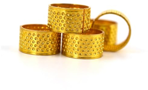 ABOOFAN Set da 20 Pezzi Ditale da Cucito Dorato Protezione per Le Dita Anello Antiscivolo Regolabile per Cucito Fai da Te e Riparazioni su Pelle e Tela
