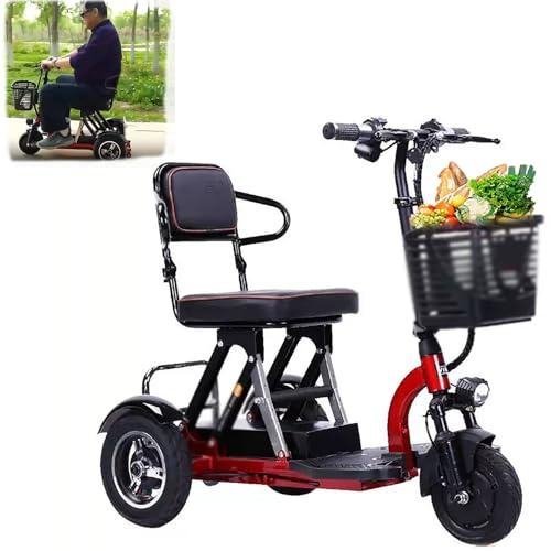 Scooter Scooter Leggeri per Anziani Scooter Da Viaggio, con Caricabatterie E Cestino, Portatile Leggero Compatto Collassabile, per Anziani E Disabili
