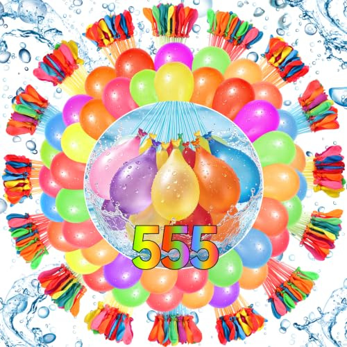 555 Pezzi Palloncini D'acqua, Palloncini per Gavettoni,Gavettoni Acqua Autosigillanti,Gavettone a Riempimento Rapido da 10 Secondi,Gavettone per All'aperto, Spiaggia Feste