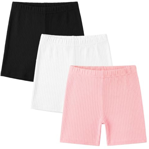 Baogaier Shorts de Cyclisme pour Filles, Lot de 3, Coton Leggings 5-16 Ans | Respirant Short, sous-Robe, Legging Court, Doux Extensible, pour Sport,Danse,Gymnastique, école, Enfants été Pantalon, Violet