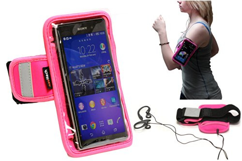 Navitech Pink Running/Jogging/Cycling Water Resistant Sports Armband Suitable Compatible with The Sony Xperia X22