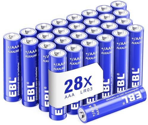 EBL AAA Batterie 28 Stück, 1,5V Alkaline AAA Batterien Langlebiges Auslaufsicheres Design, AAA Batterien