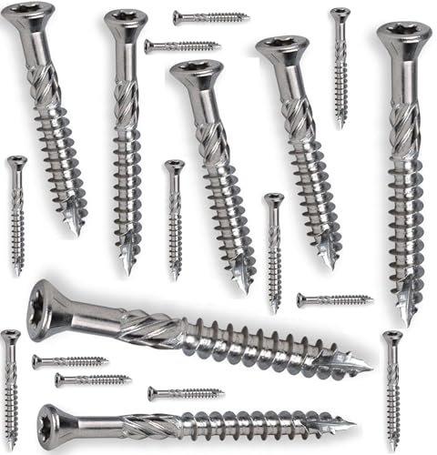 Vis Terrasse INOX A2 Pour Bois Dur Exotique GAMME PRO (TAILLE A CHOISIR) Terrasse, Jardin, Bricolage (4x40mm, 500)