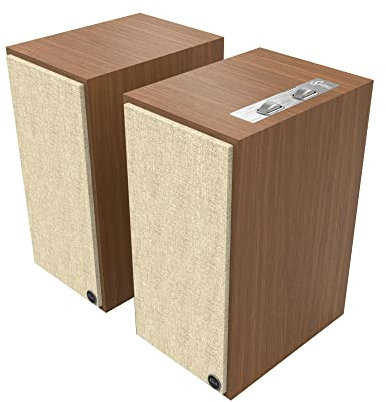 Klipsch The Sevens Aktiv-Lautsprecher (Paar) - Titan LTS Belüfteter Hochtöner, Bluetooth Wireless Verbindung, High Definition Sound, Dynamischer Bass Equalizer, Walnuss