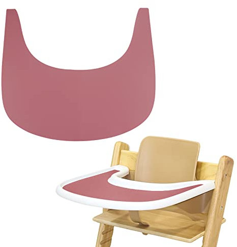 Hochstuhl Tischset, Langlebiges Hochstuhl Tischset Silikon, Sauber und Hygienisch, für Tripp Trapp Hochstuhl Zubehör, Geeignet für Tripp Trapp Hochstuhl Tablett (Rot)