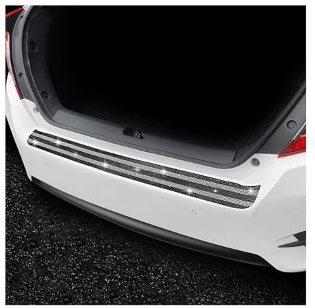 JNNJ Bling Protezione Paraurti Posteriore, Protezione per L'ingresso Della Porta Del Bagagliaio Dell'autoadesivo Universale, Auto Striscia di Guardia per Soglia Porta di Baule per Donne(Nero)