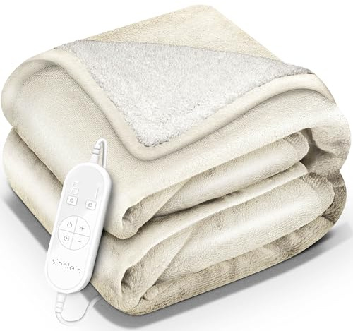 sinnlein® Coperta Elettrica 200x180cm con spegnimento automatico | 9 Livelli di Riscaldamento, Timer, Riscaldamento Rapido, Per Divano, Letto