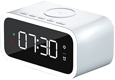 VeVaad Sveglia con caricatore wireless, radiosveglia con caricatore USB
