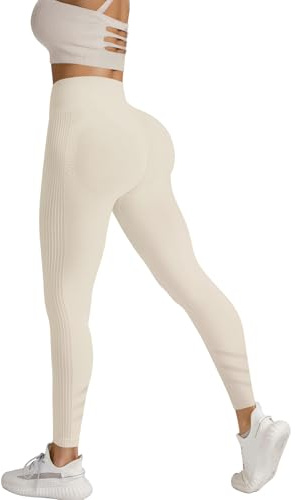 Zhiaek Legging de Sport Femme Taille Haute Anti Cellulite Push Up Pantalon Sport Yoga Long Slim Fit Fitness Pantacourt Opaque Collants pour Gym Jogging Course Exercice