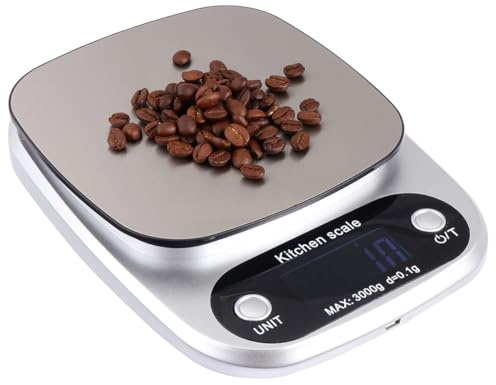 IMIKEYA Digital Kitchen Scale Rechargeable Accuracy Stainless Steel Gram Scale Easy Lcd Display for Cooking Baking