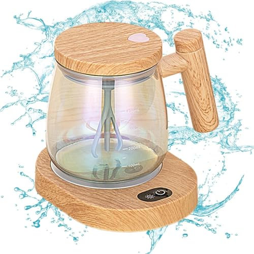 Taza autoagitada - Taza de mezcla eléctrica automática de alta velocidad,Tazas de mezcla recargables de vidrio de alto borosilicato para leche, proteína en polvo, viajes