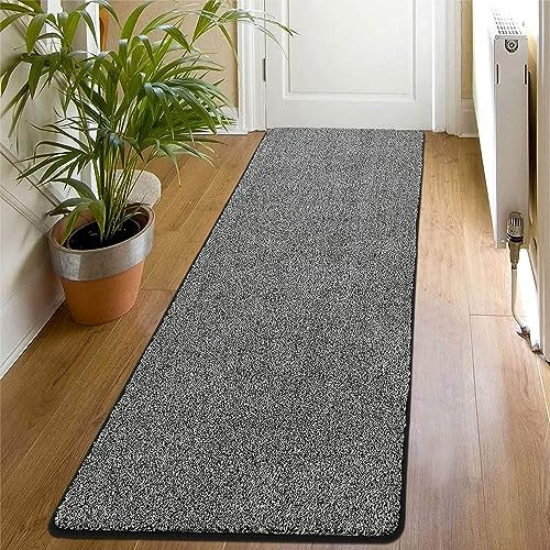 SHACOS Hallway Runner Rug Black 50x150cm Kitchen Carpet Runners Non Slip Washable Hall Runner Rugs Absorbent Rubber Backed Floor Carpet Runner for Entryway, Kitchen, Laundry Room