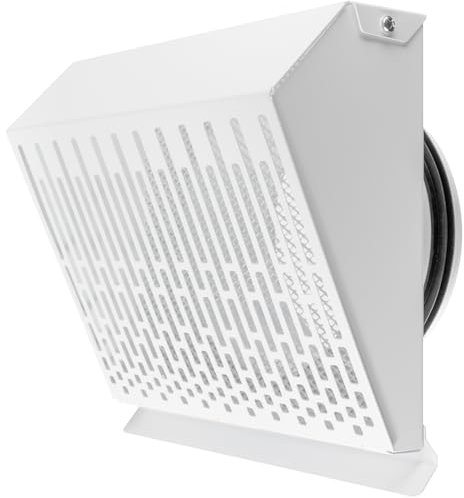 Vent Systems Rejilla de ventilación de 160 mm con junta de goma – tubo blanco extractor con cubierta para exterior – Canal o superficie montaje – Rejilla de protección contra la intemperie –