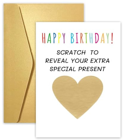 Birthday Surprise Scratch Card Reveal Personalised Scratch Card with Envelopes Gold Scratch Cards with Scratch off Stickers Scratch to Reveal Surprise Happy Birthday Gift