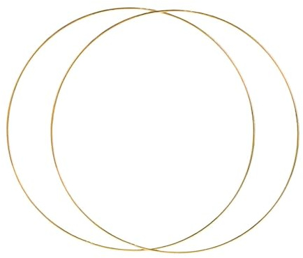 rockible Cerchio floreale in metallo 2x cerchio colorato oro multiuso 5 mm di spessore per l'accessorio macrame ghirlanda, Diametro 55 Cm