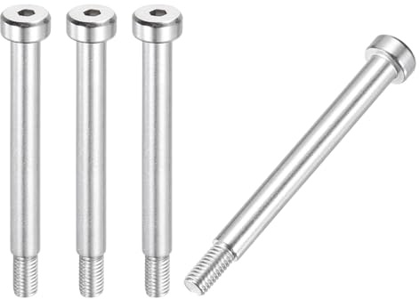 sourcing map Lot de 4 boulons à épaulement en acier inoxydable 304 de 6 mm de diamètre d'épaule de 45 mm de longueur d'épaule M5 x 0,8 à douille hexagonale pour machines de moulage par injection