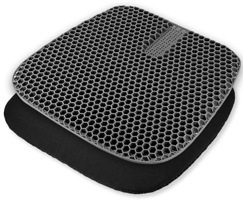 Zocipro Gel Seat Cushion with Cover for Pressure Relief – Soft & Breathable Honeycomb Gel Pad for Long Sitting | Office Chair, Car, Wheelchair & Gaming Comfort