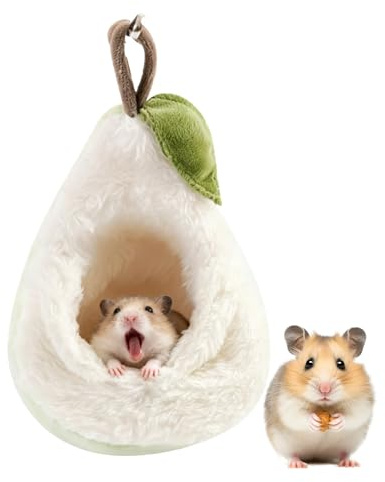 per criceti, amaca per piccoli animali per relax e riposo quotidiano con morbido tessuto in velluto, casa a forma di pera che fornisce sicurezza per animali domestici e supporto per la