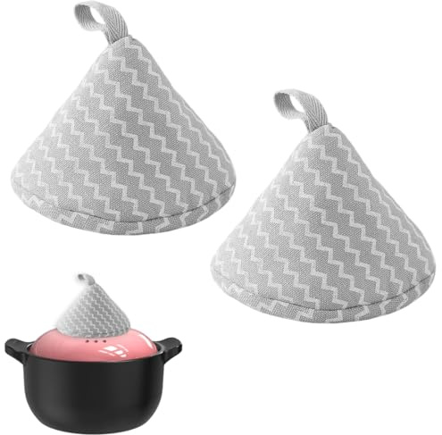 JYXNU 2 Pezzi Mini Guanti da Forno, Set Presine, Set Guanti da Forno, Presine in Cotone, resistenti al calore,Guanti in Cotone per Presine, per Cucinare e Cuocere in Cucina (grigio)