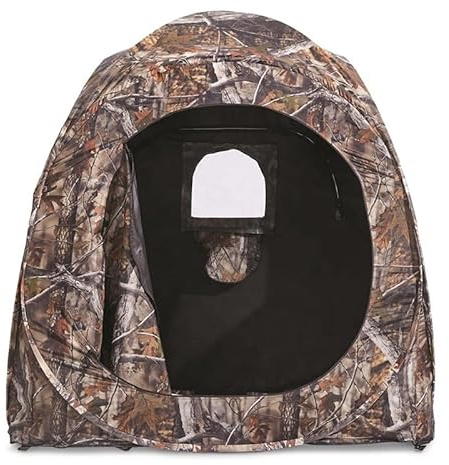 Camouflage Two Person Hunting Blind, Pop Up Ground Blind for Hunting and Wildlife Photography