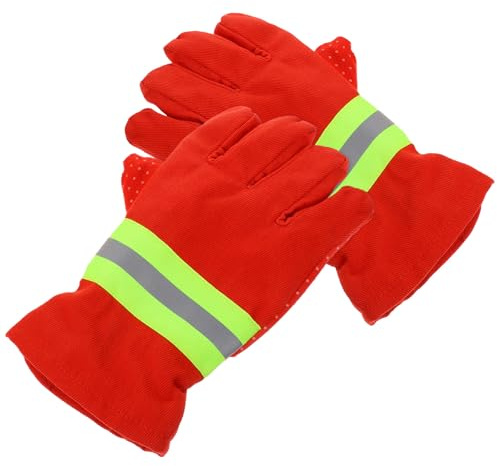 UKCOCO Guantes de Bombero Resistentes al Fuego y Duraderos Fibra Química, Transpirables y Antideslizantes para Trabajo de Rescate y Extinción de Incendios
